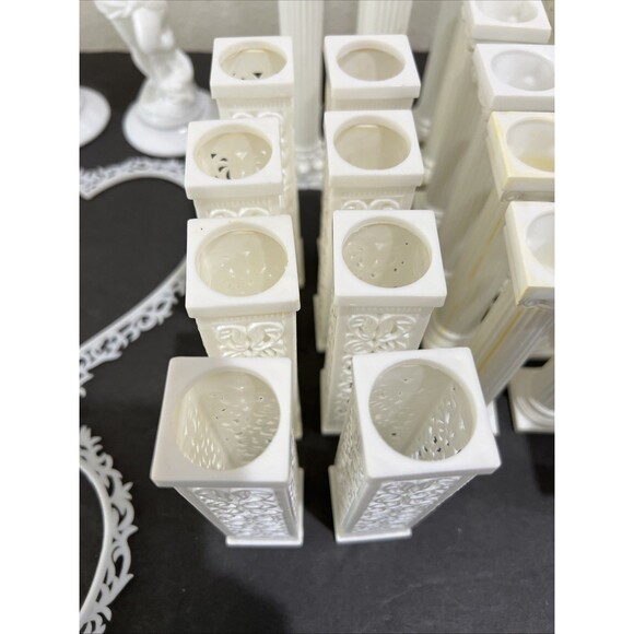 Wedding Cake Decor Mix Lot Roman Columns Topper Decorating White Grecian Pillars - Picture 9 of 16